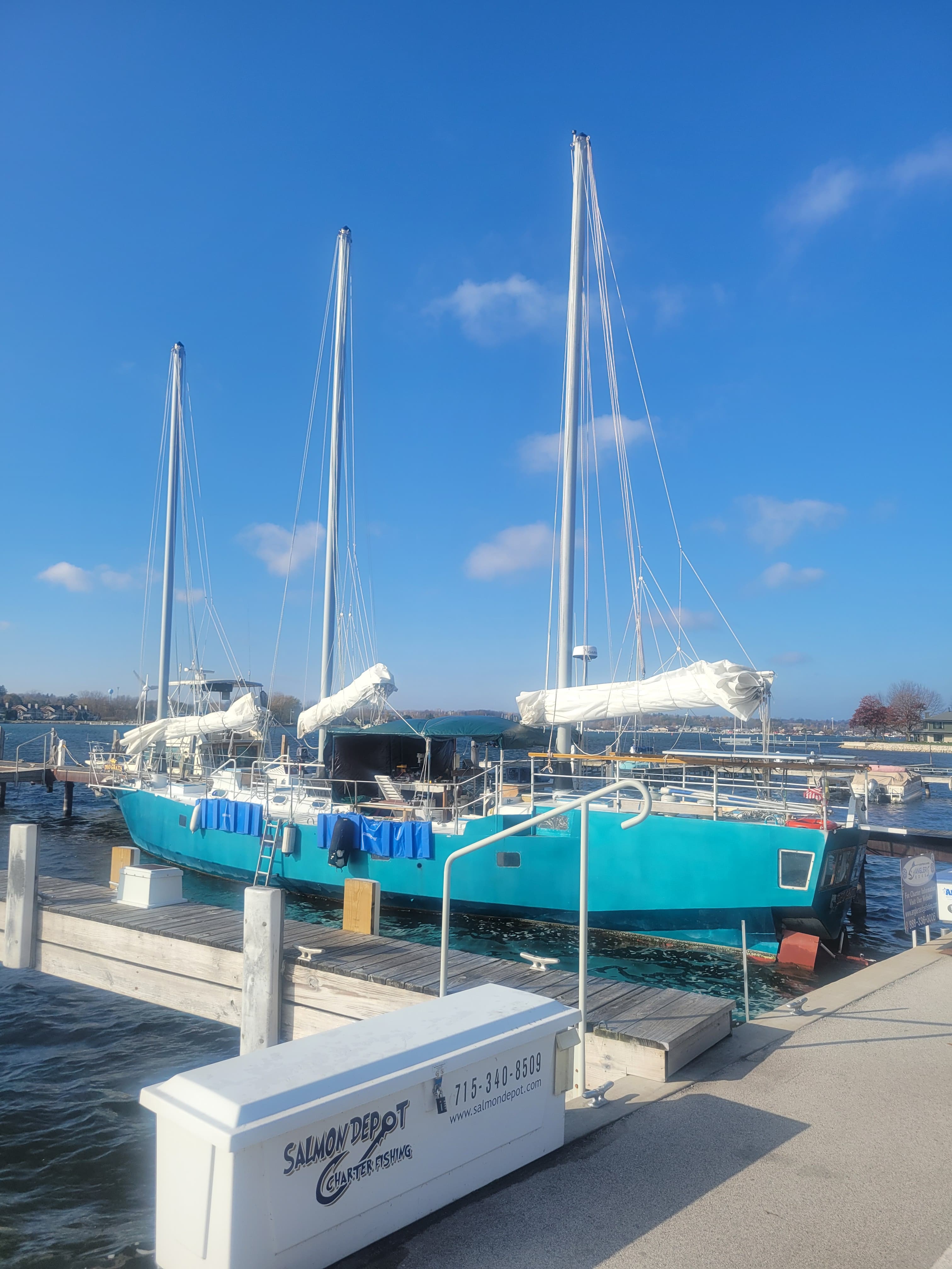 Deo Gratis moored at the dock